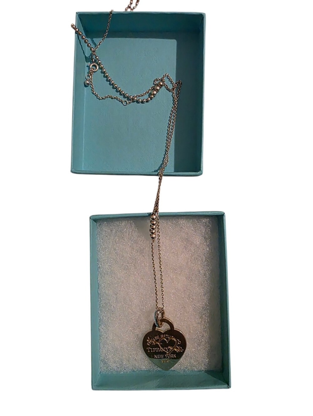 Tiffany & Co. Sterling Silver Etched Heart and Arrow Pendant Necklace - Picture 5 of 7